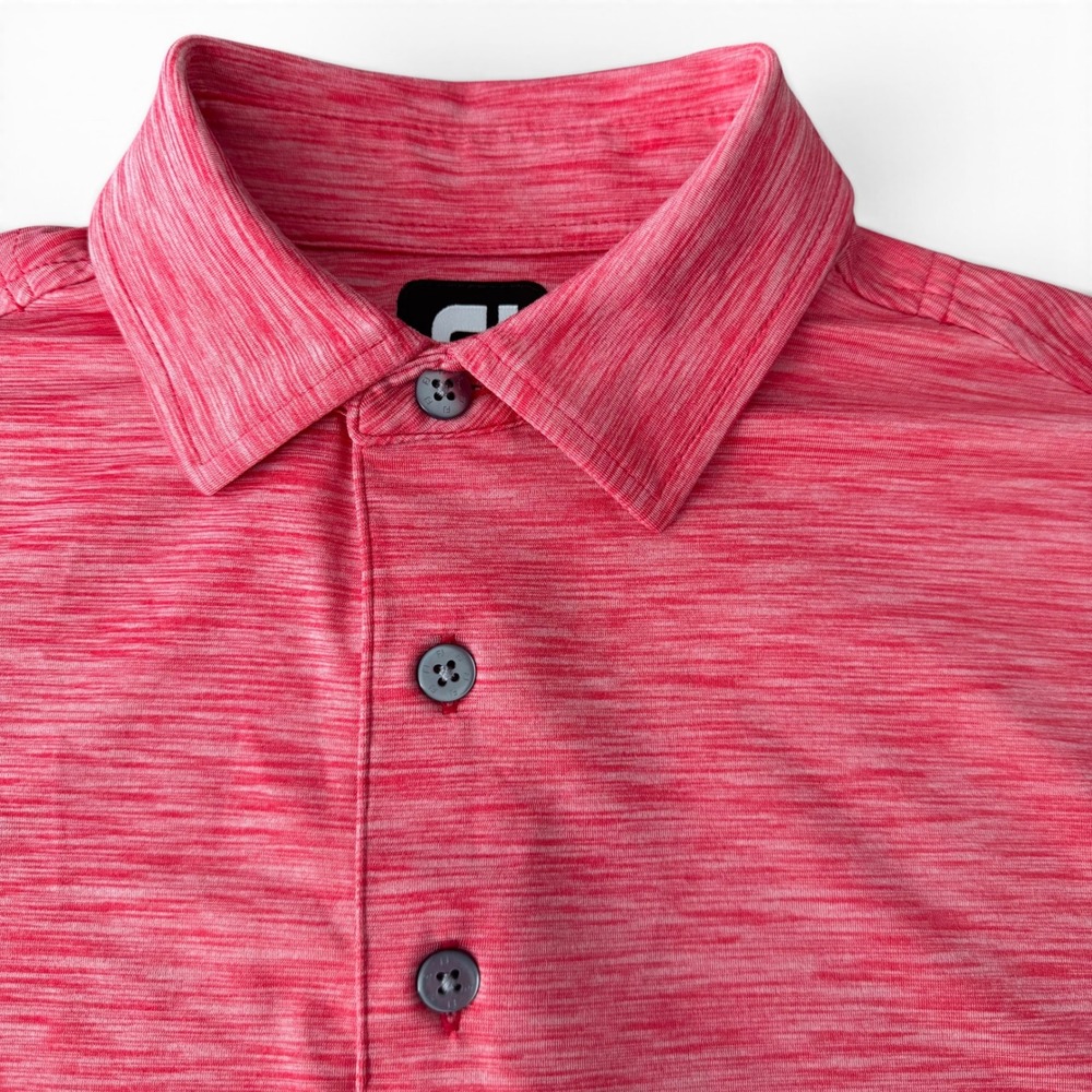 FootJoy Golf Polo Men S Heather Pink Space Dye Short Sleeve Performance Shirt